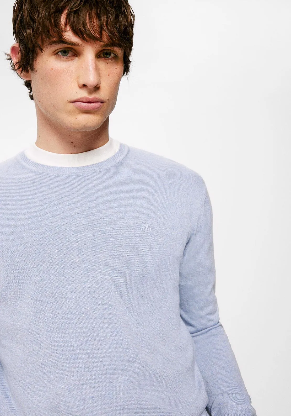 Essential jumper with elbow patches - Blue