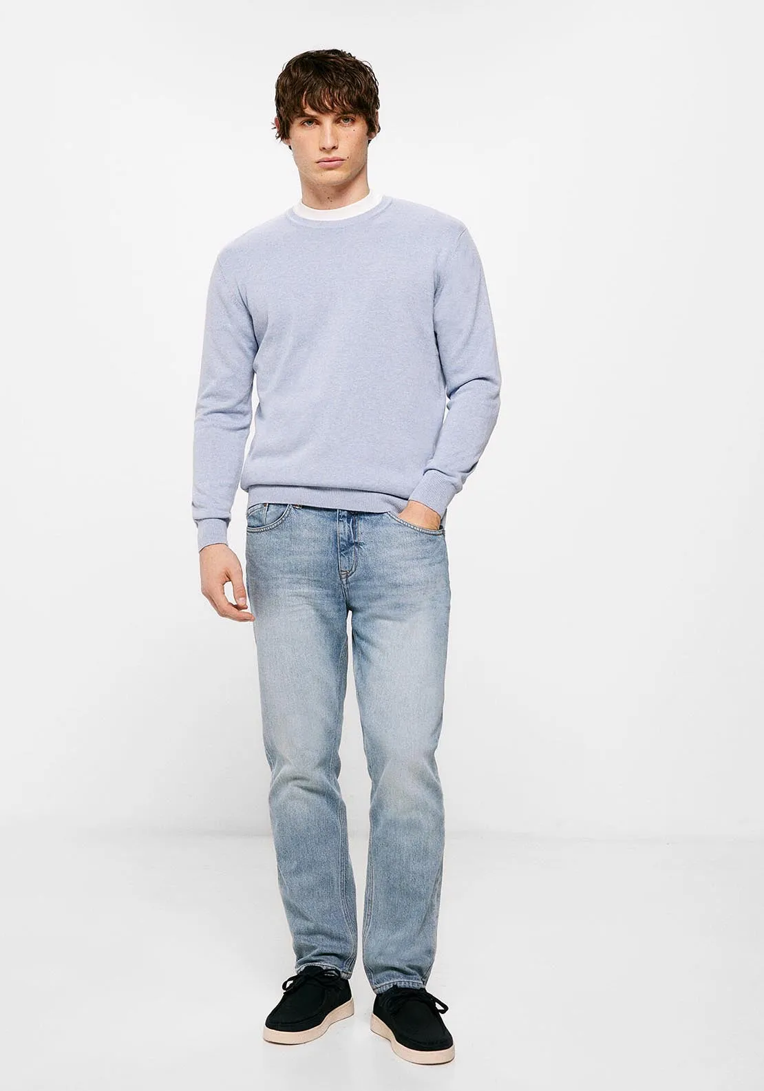 Essential jumper with elbow patches - Blue