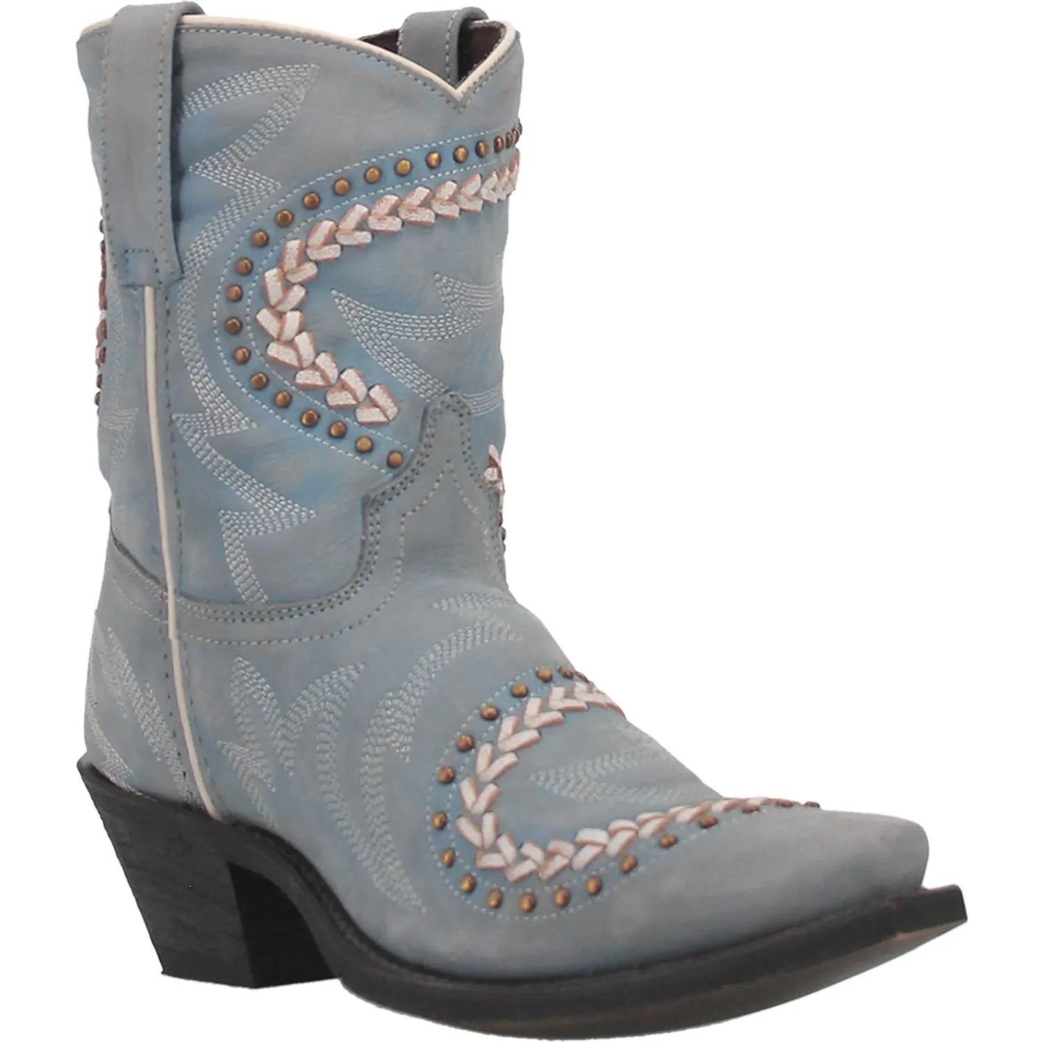 Fancy Blue Leather Booties (DS)