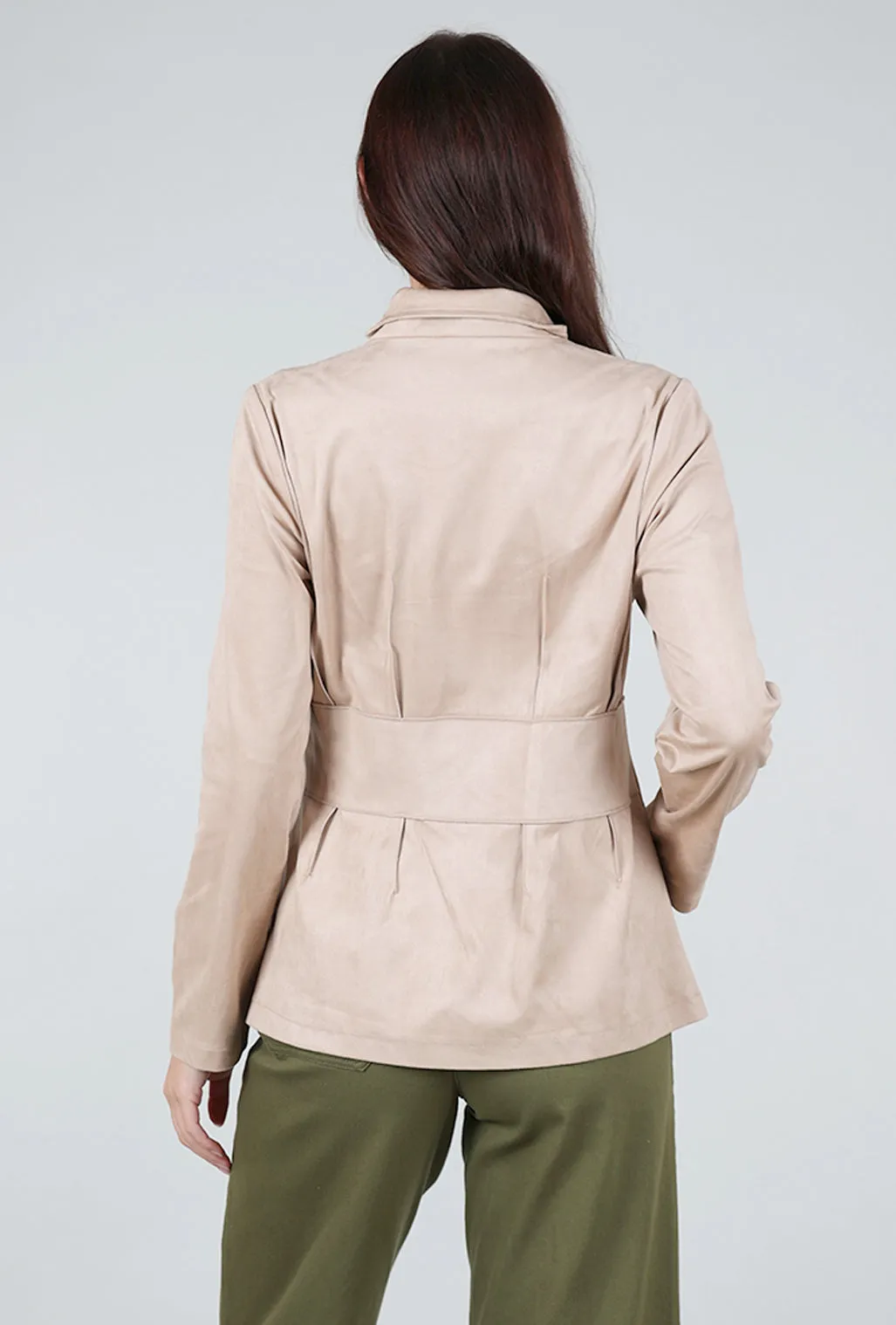 Faux Suede Jacket, Natural