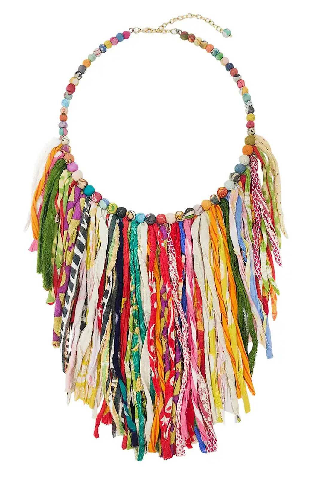 Fringe Curled Ribbon Necklace