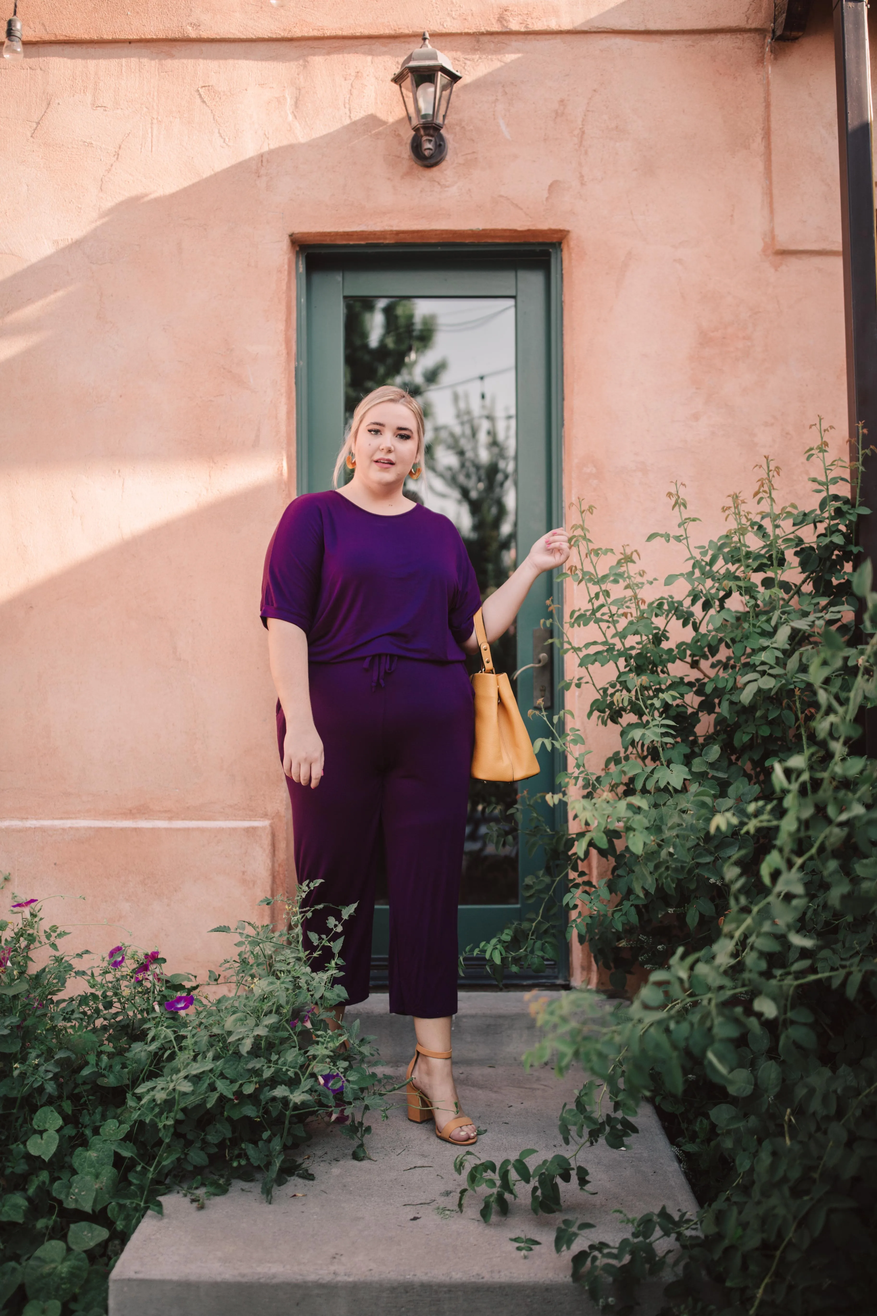 Girl Next Door Jumpsuit In Plum - On Hand