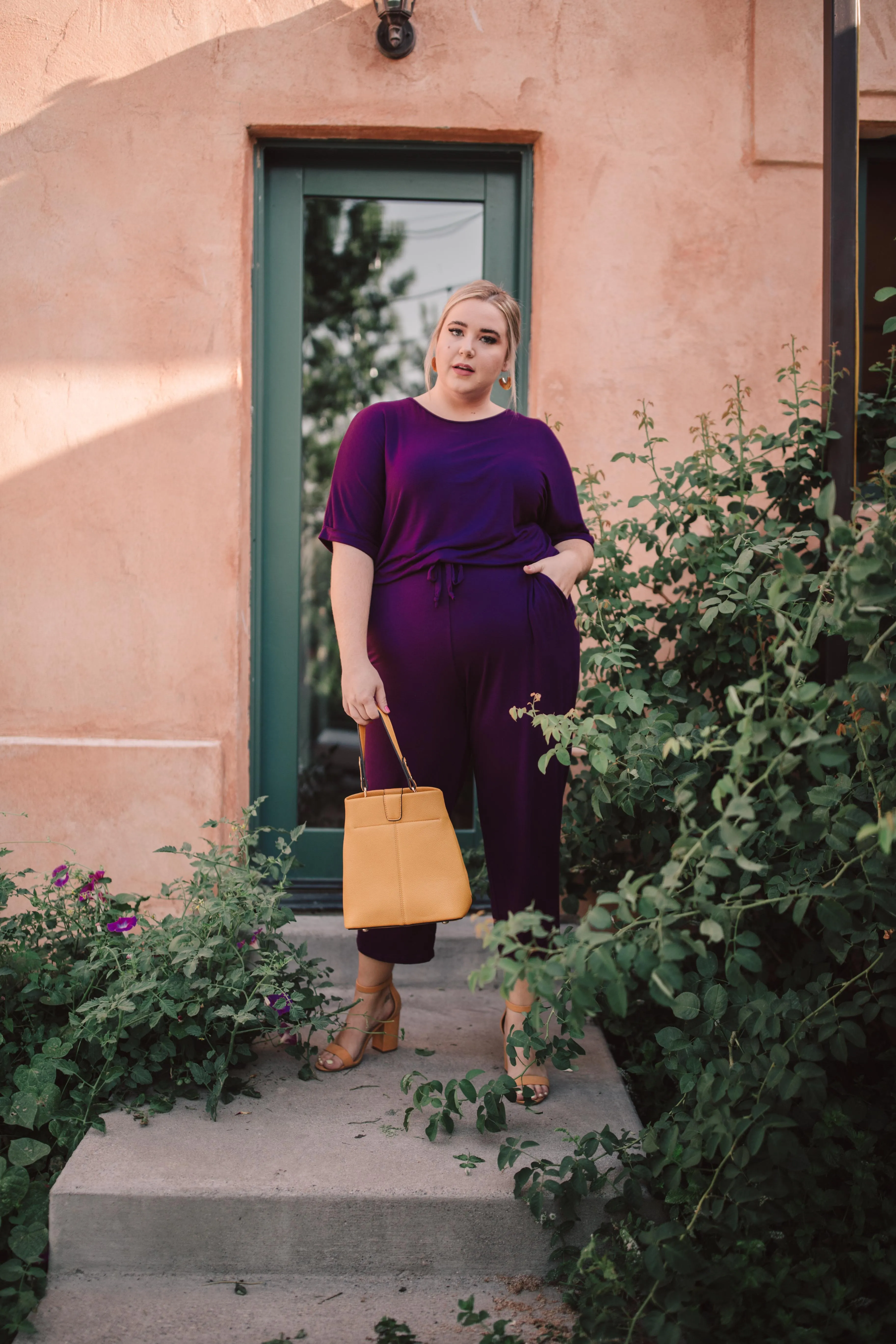 Girl Next Door Jumpsuit In Plum - On Hand