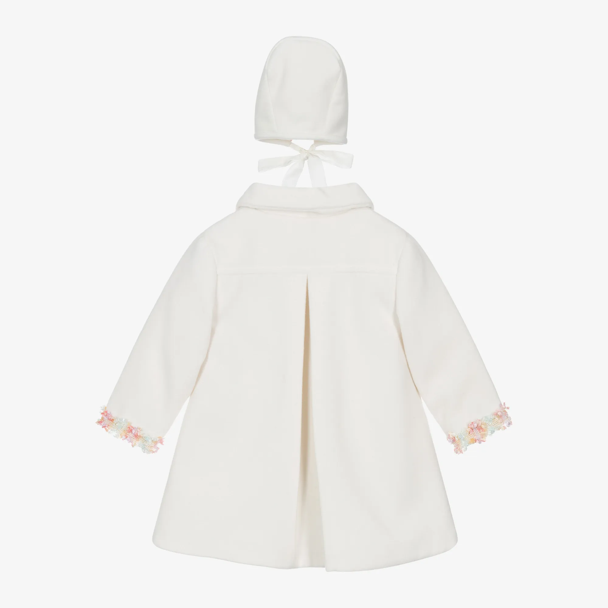 Girls Ivory Coat & Bonnet Set