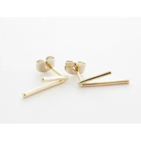 Gold Lucy Bar Stud Earrings