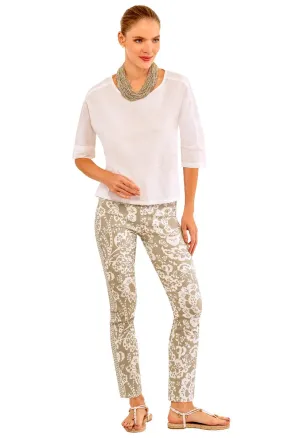 Gretchen Scott Gripeless Pull On Stretch Pants Flora Print