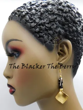 Hammered Earrings Gold Tone Brass Jewelry The Blacker The Berry