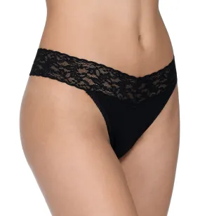 Hanky Panky Cotton Original Rise Thong (891801P) - Black