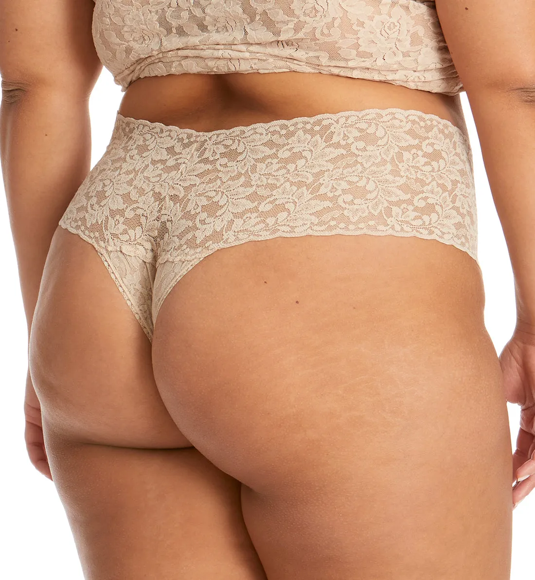 Hanky Panky Plus Size Retro Lace Thong (9K1926X) - Chai