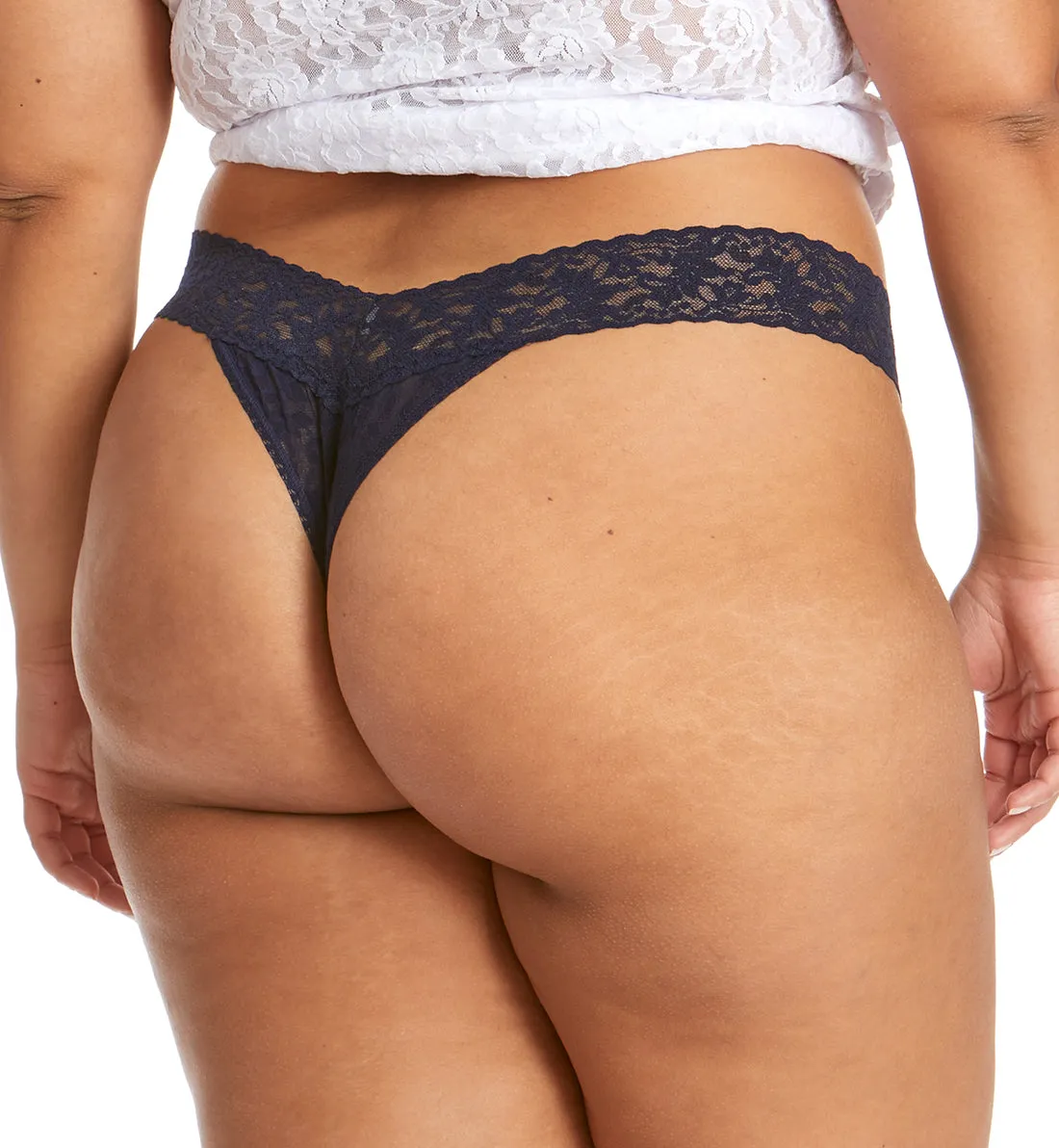 Hanky Panky Signature Lace Original Rise Thong PLUS (4811X) - Navy