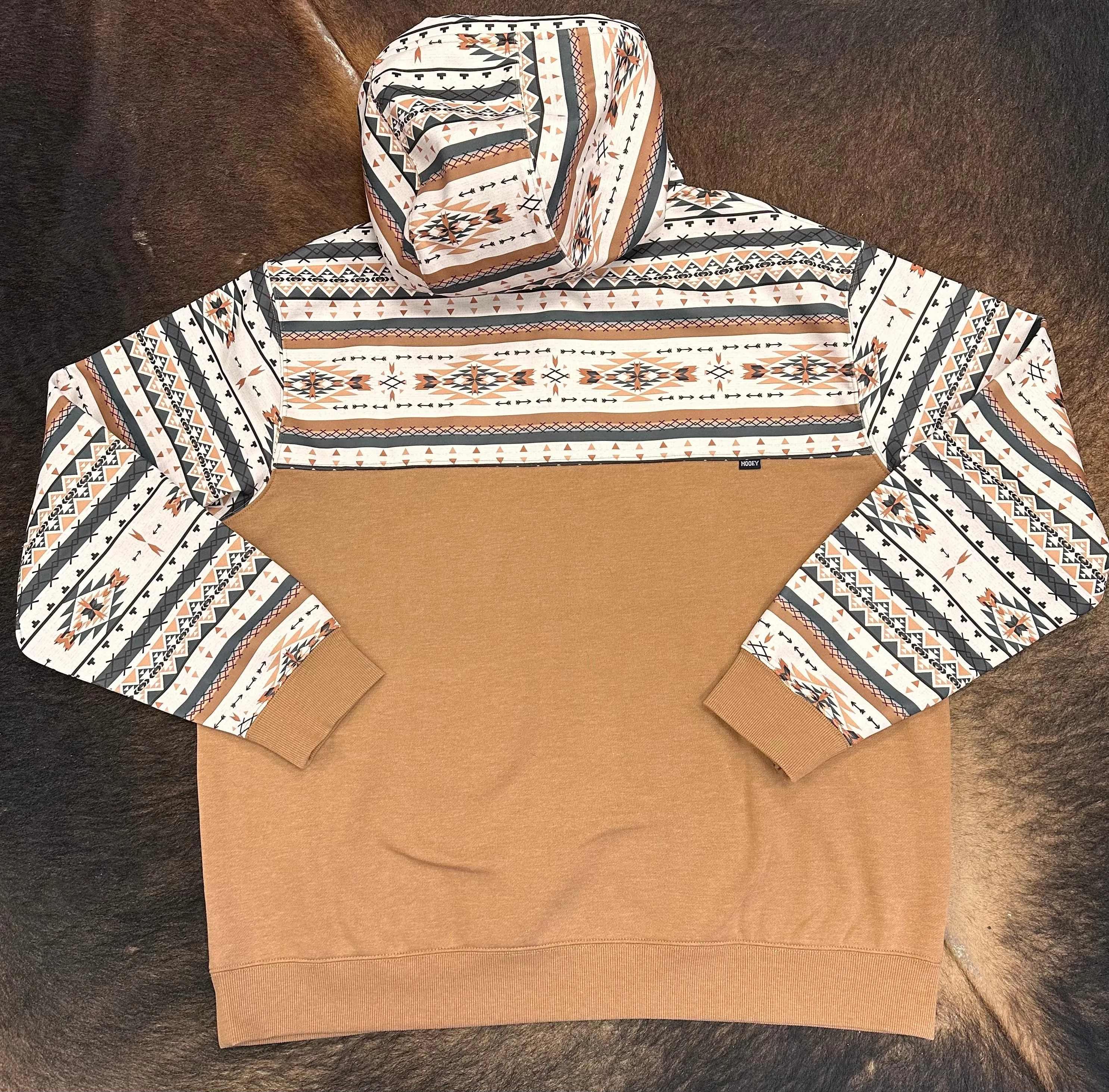 Hooey Men's Jimmy Brown & Aztec Hoodie HH119CRBR