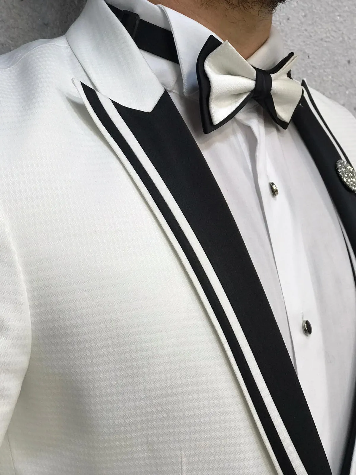 Infinite White Tuxedo with Black Vest