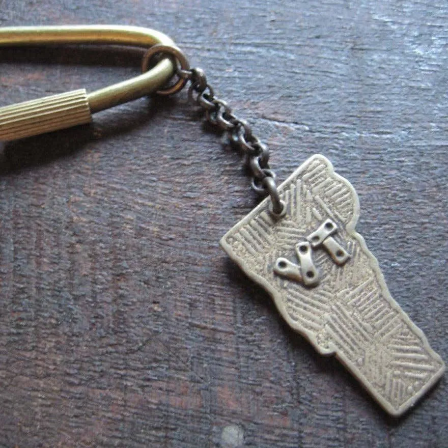 Jennifer Kahn Jewelry Brass Vermont Keychain