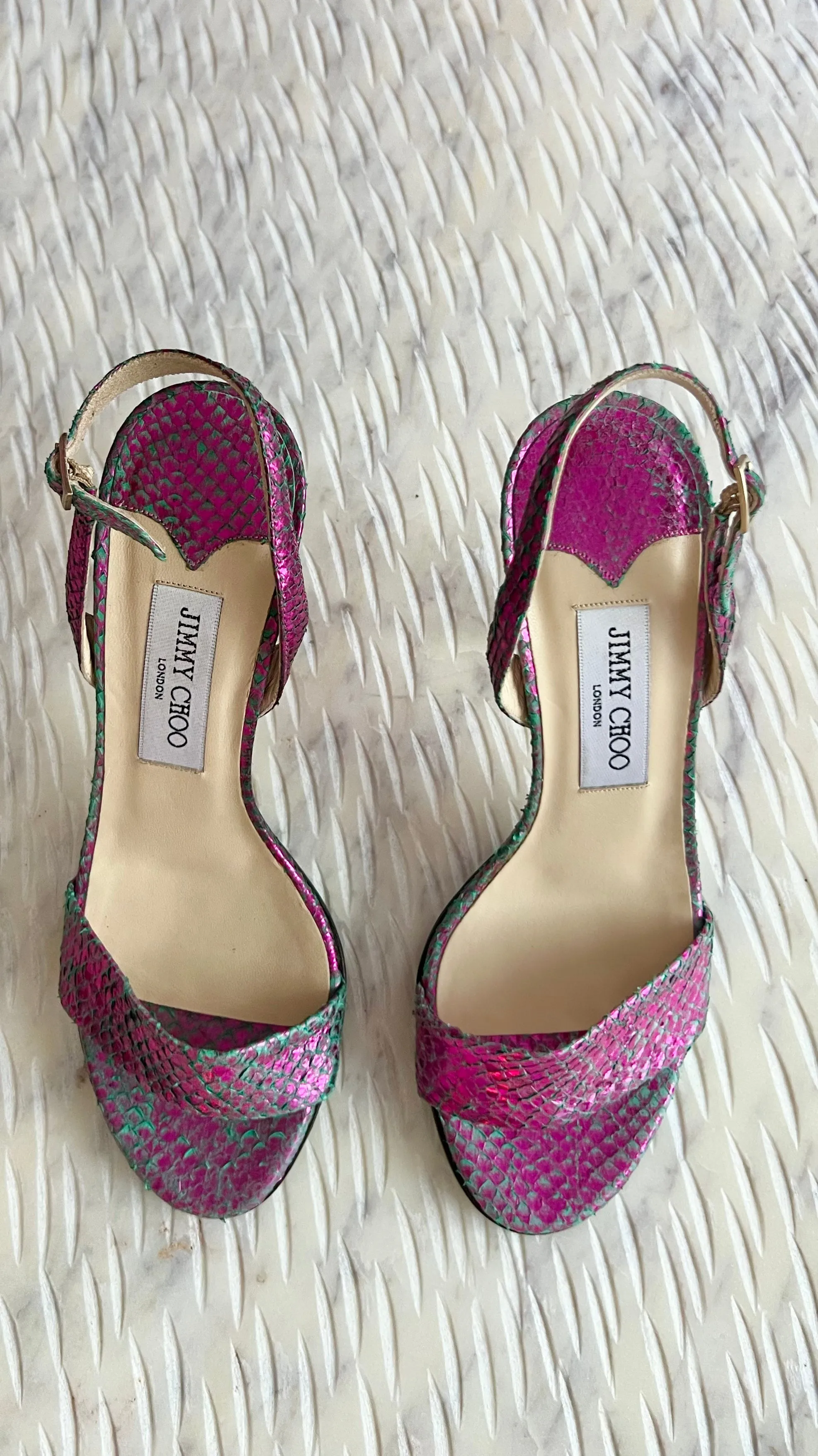 Jimmy Choo Neon Fish Aeon Slingbacks