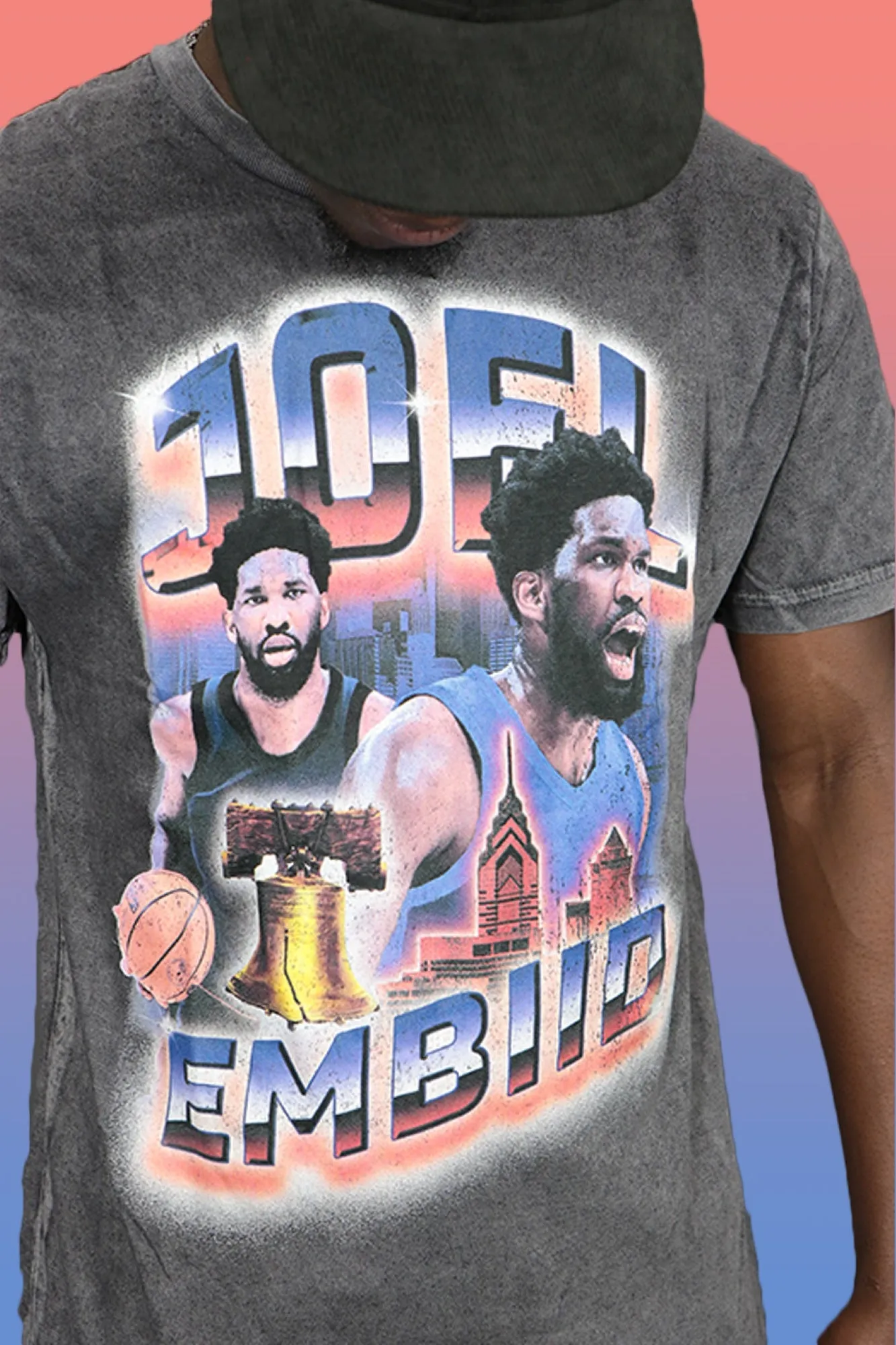 Joel Embiid NBA All Star Game 76ers Concert Graphic T-shirt | Black