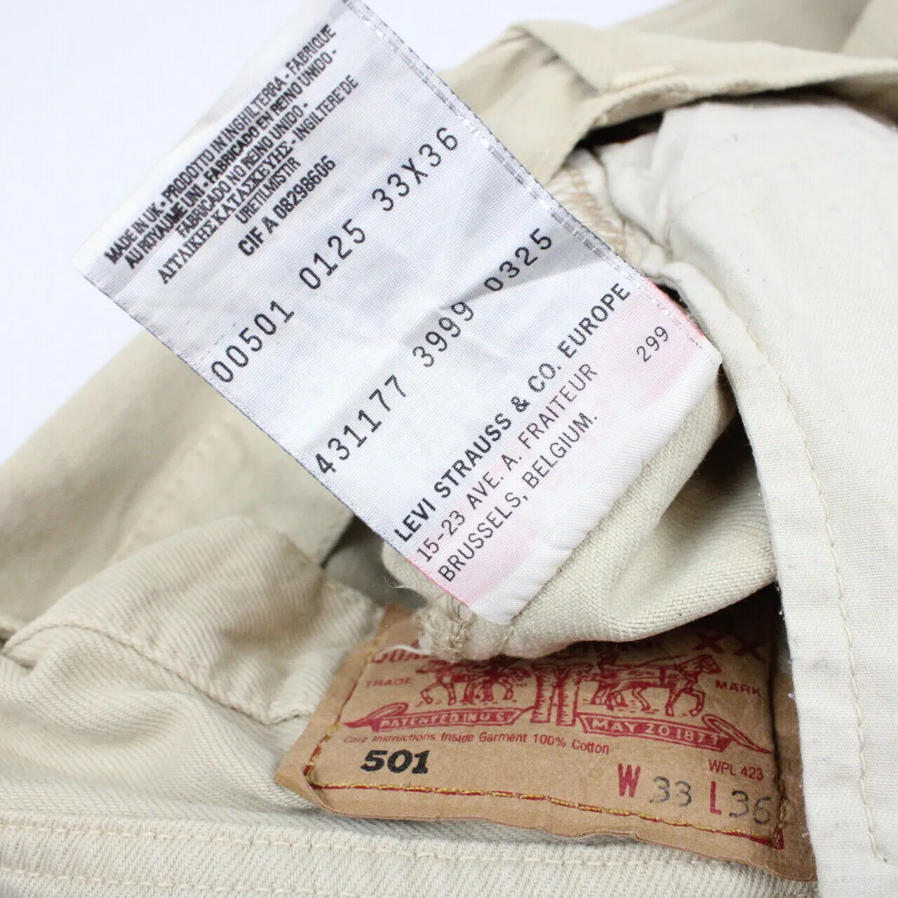 LEVIS 501 Jeans Beige | W32 L36