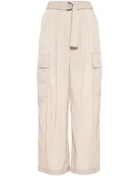 Light Beige Belted Cargo Pant