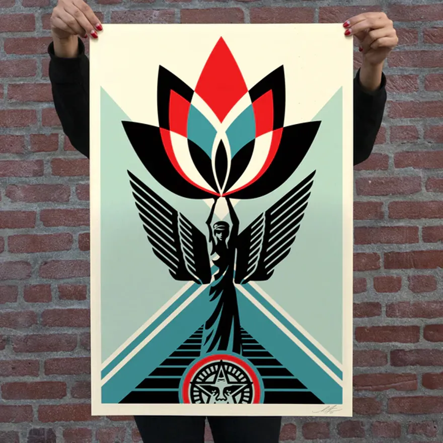 Lotus Angel Signed Offset Print (24 x 36) | Obey Clothing UK