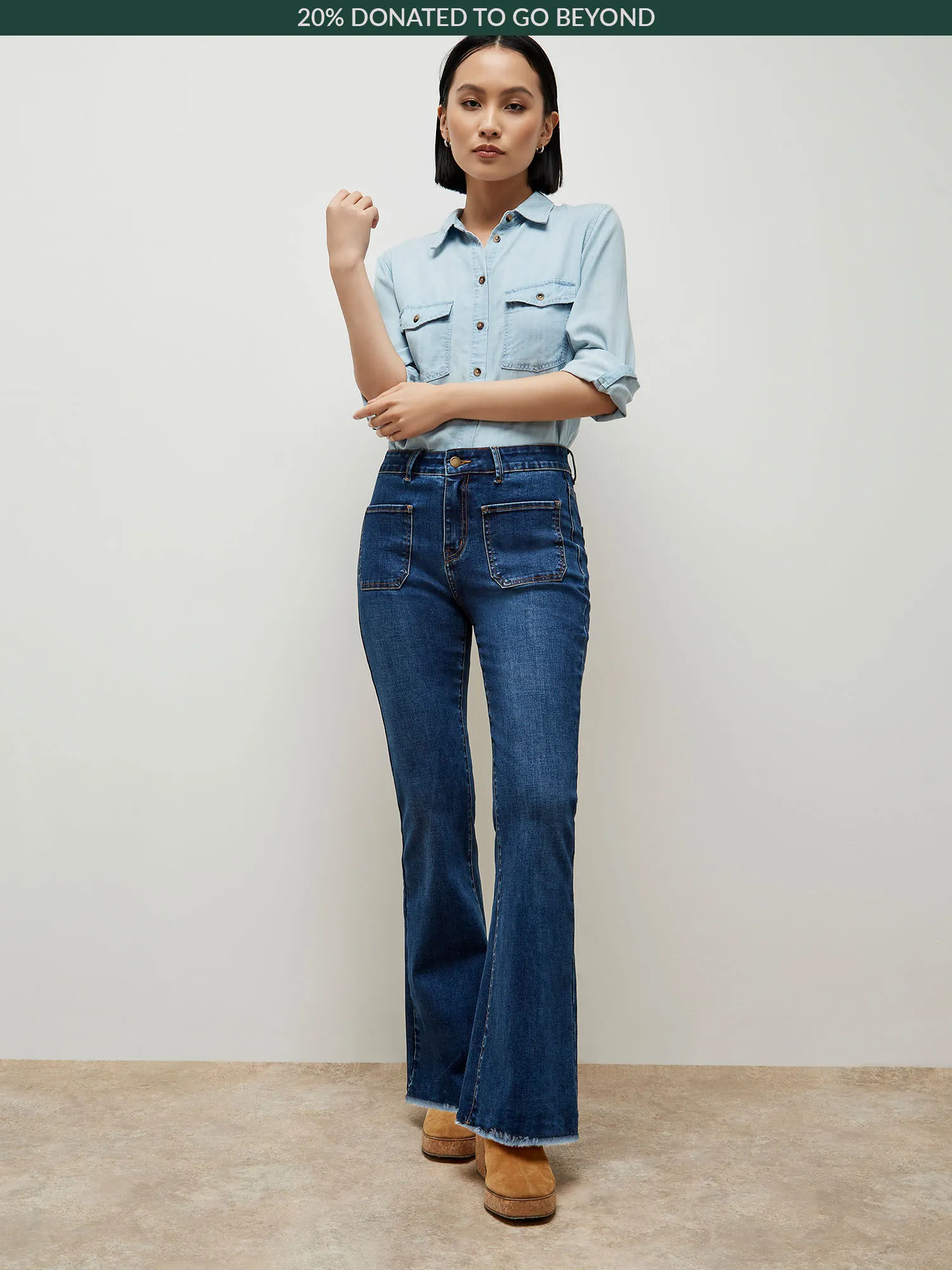 Lucia Retro High-Rise Flare Jeans | Apricot Clothing