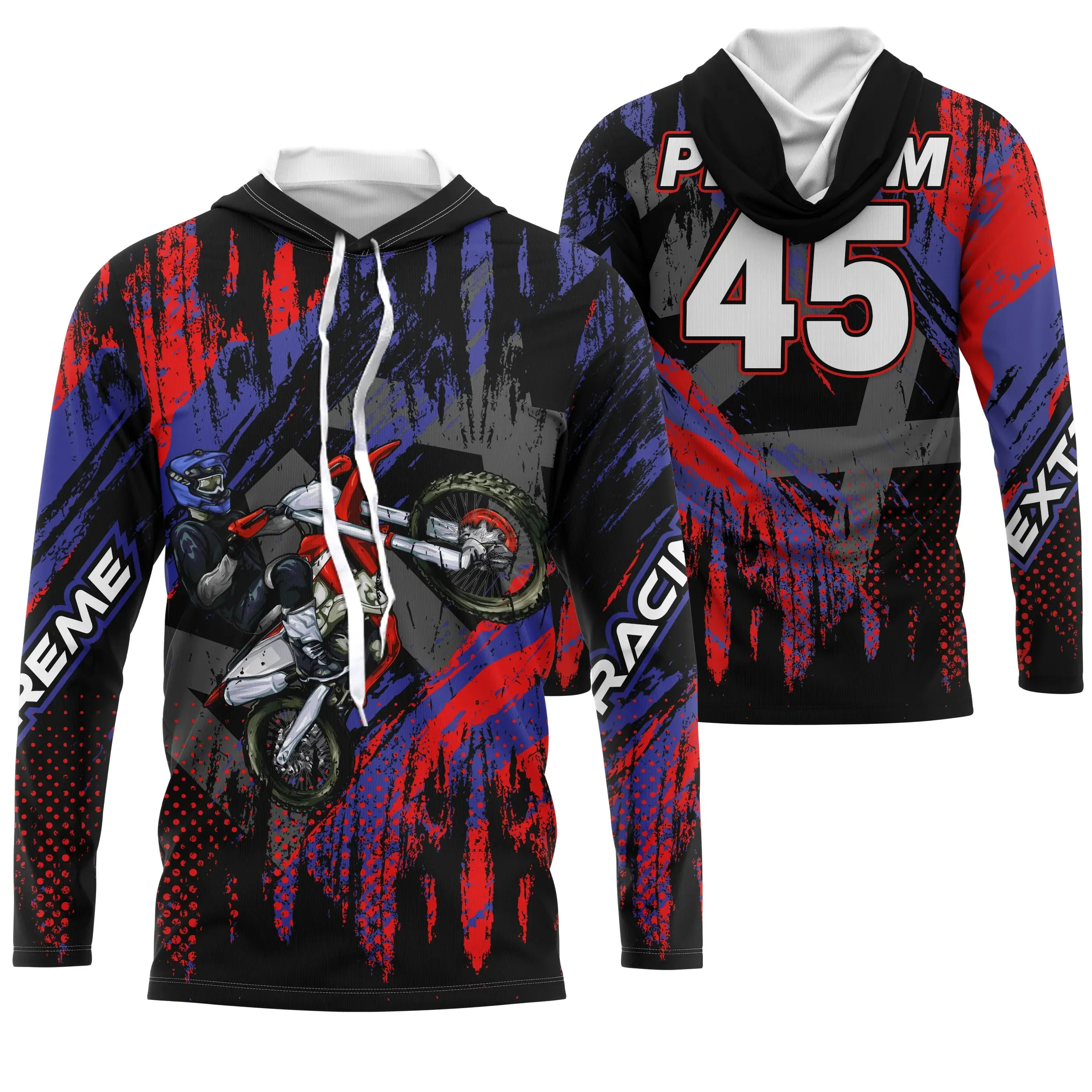 Maillot Cross Protection UV Rouge, Cadeau Personnalisé Pilote Moto Cross, T-shirt Moto - CT20122229