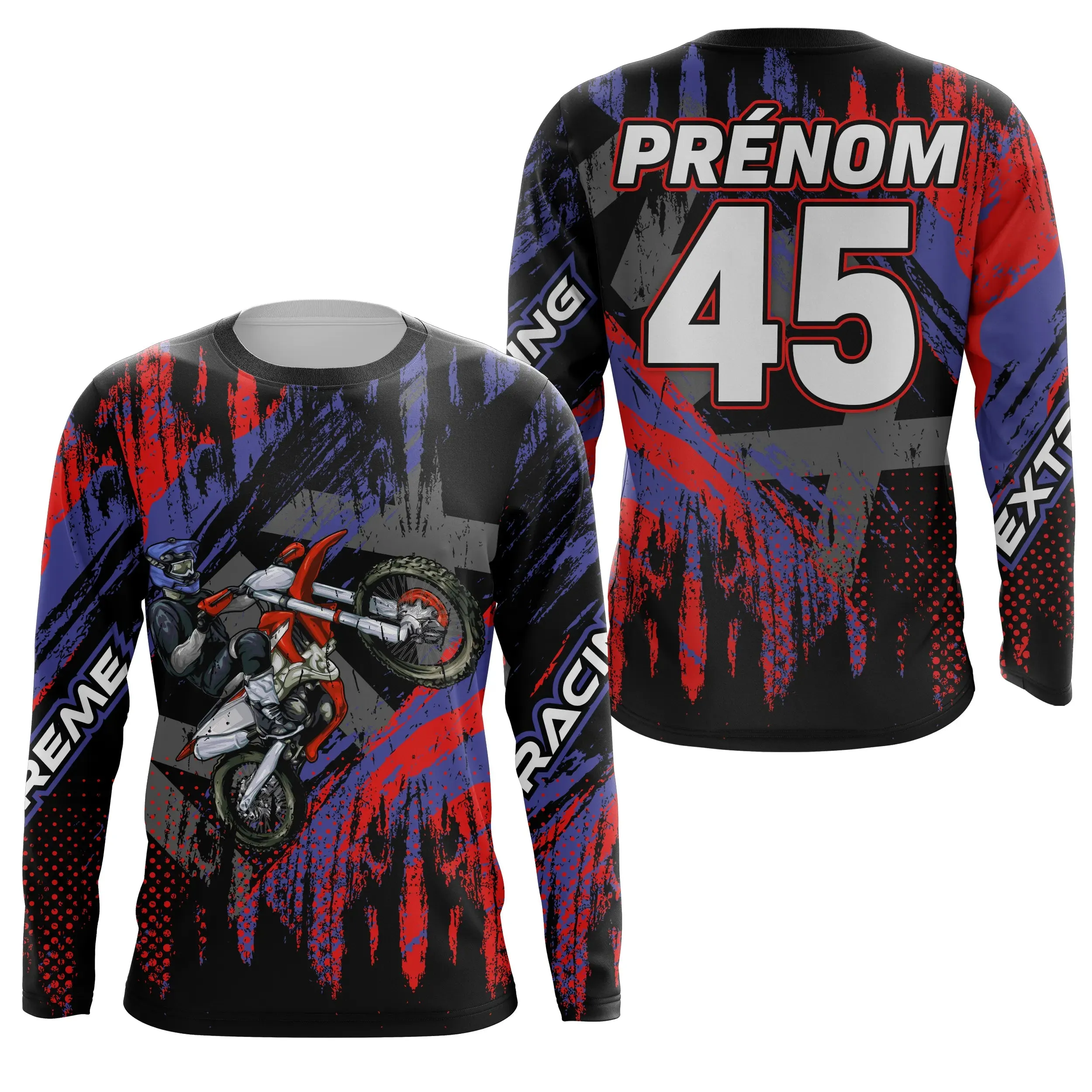 Maillot Cross Protection UV Rouge, Cadeau Personnalisé Pilote Moto Cross, T-shirt Moto - CT20122229