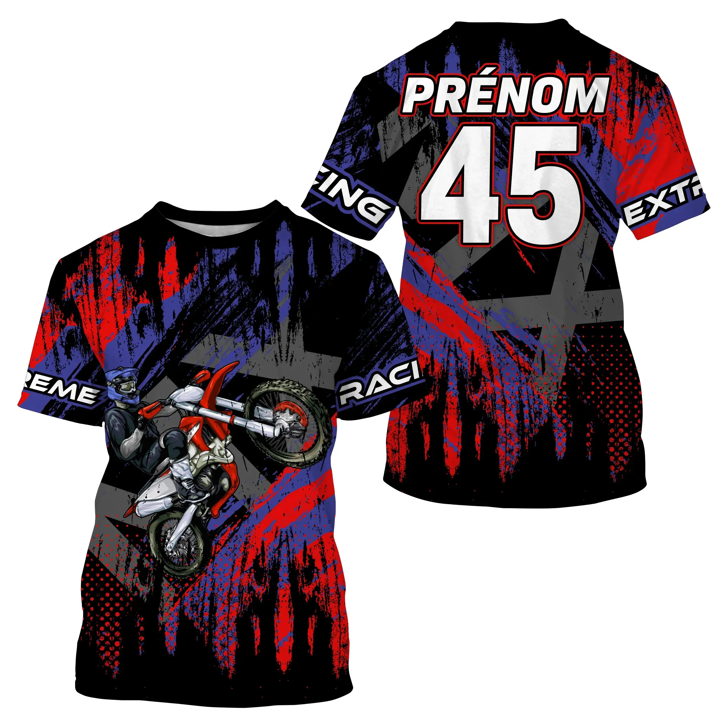 Maillot Cross Protection UV Rouge, Cadeau Personnalisé Pilote Moto Cross, T-shirt Moto - CT20122229