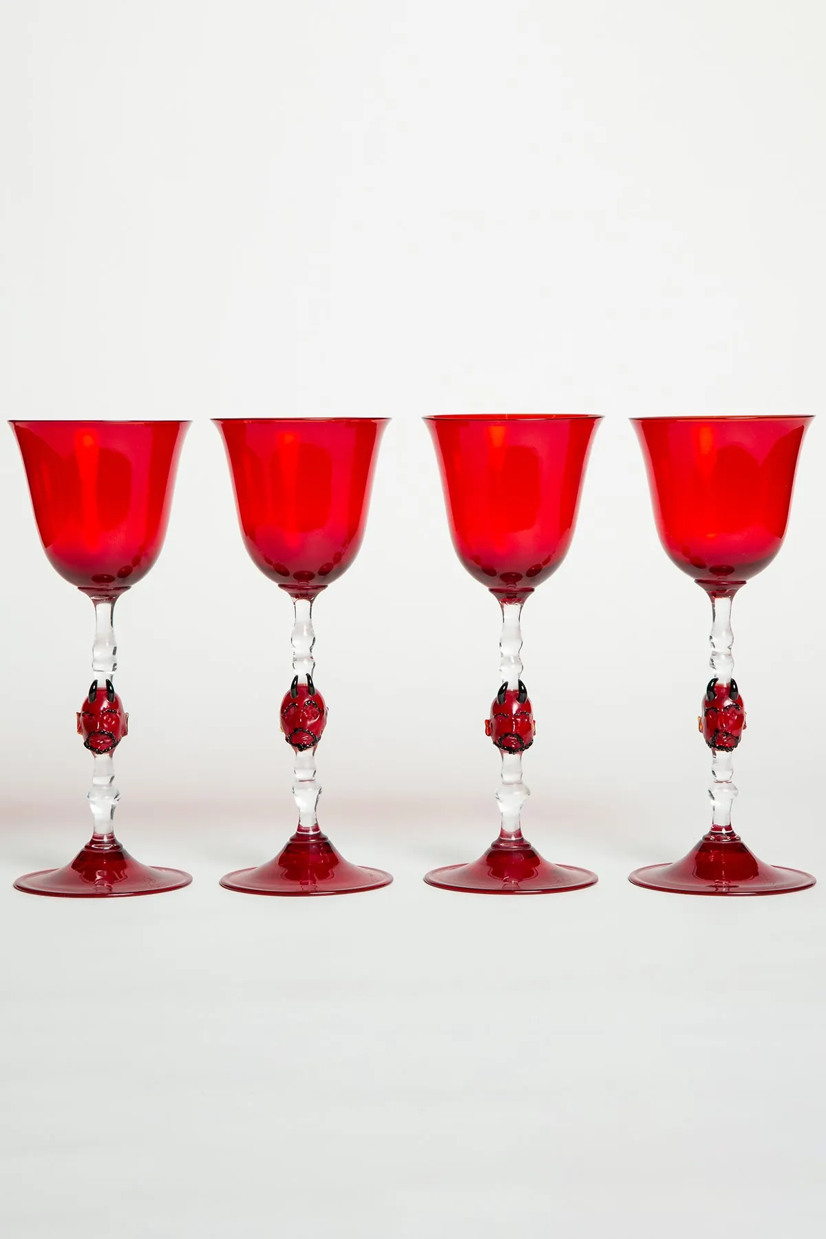 MAXFIELD PRIVATE COLLECTION | SET 4 DEVIL WINE GLASSES