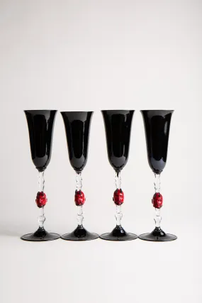 MAXFIELD PRIVATE COLLECTION | SET OF 4 DEVIL CHAMPAGNE GLASSES