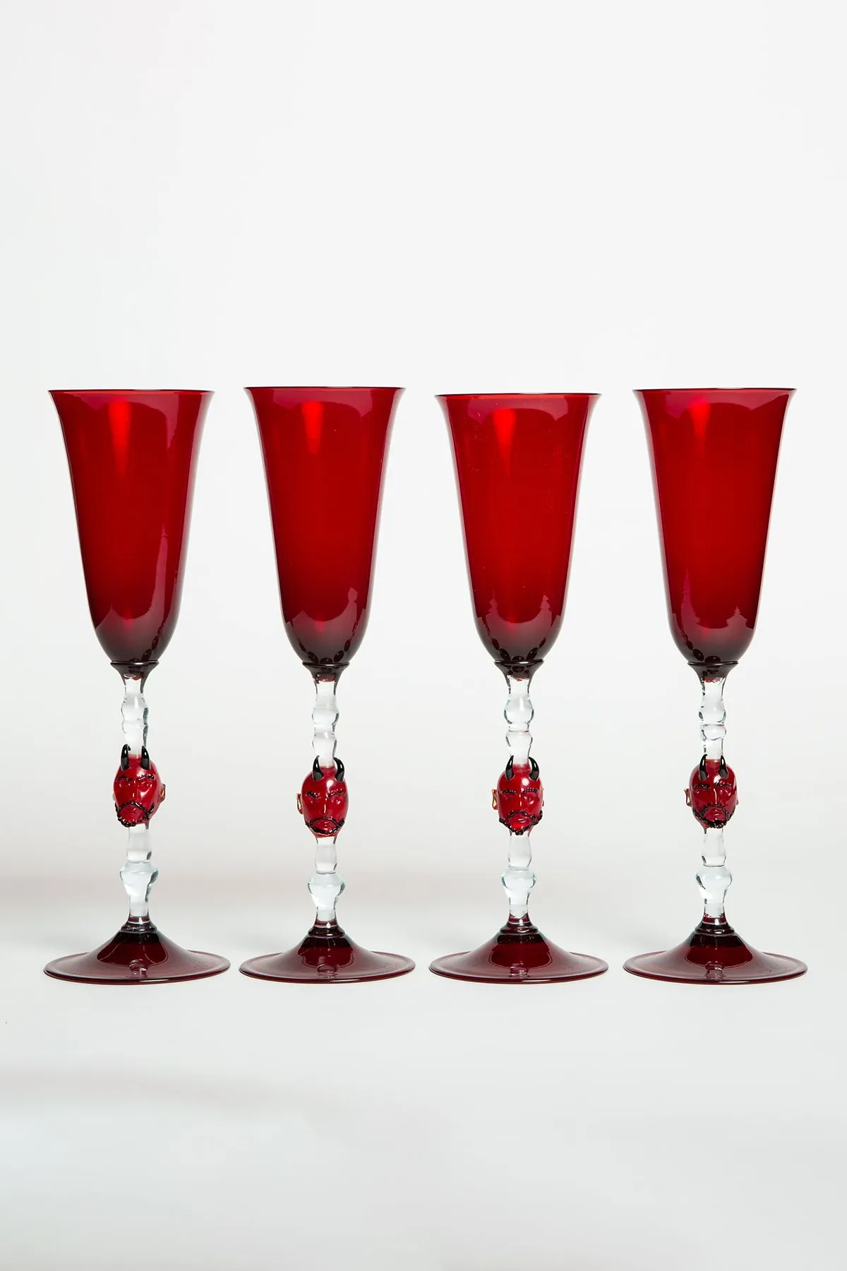 MAXFIELD PRIVATE COLLECTION | SET OF 4 DEVIL CHAMPAGNE GLASSES