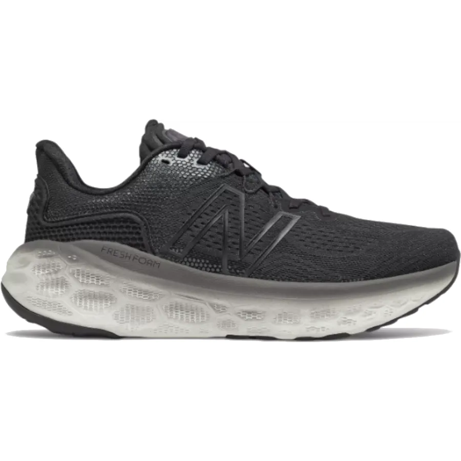 Men's New Balance Fresh Foam More v3, Black/Magnet/Black Metallic, 10 D Medium