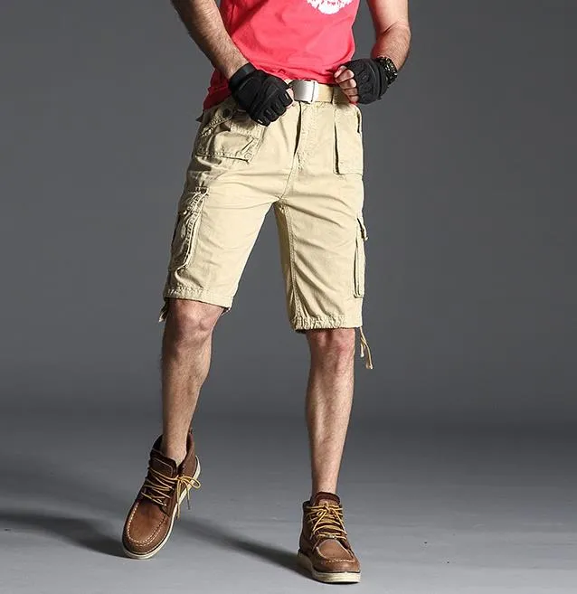 Men's Summer Loose Oversize Solid Color Casual Short Cargo Pants