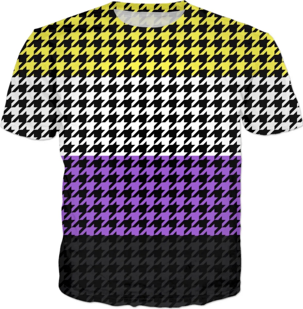 Non-Binary Pride Houndstooth Print T-Shirt