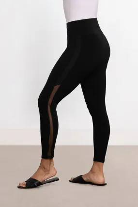 Nu Tuxedo Legging with Mesh | Black