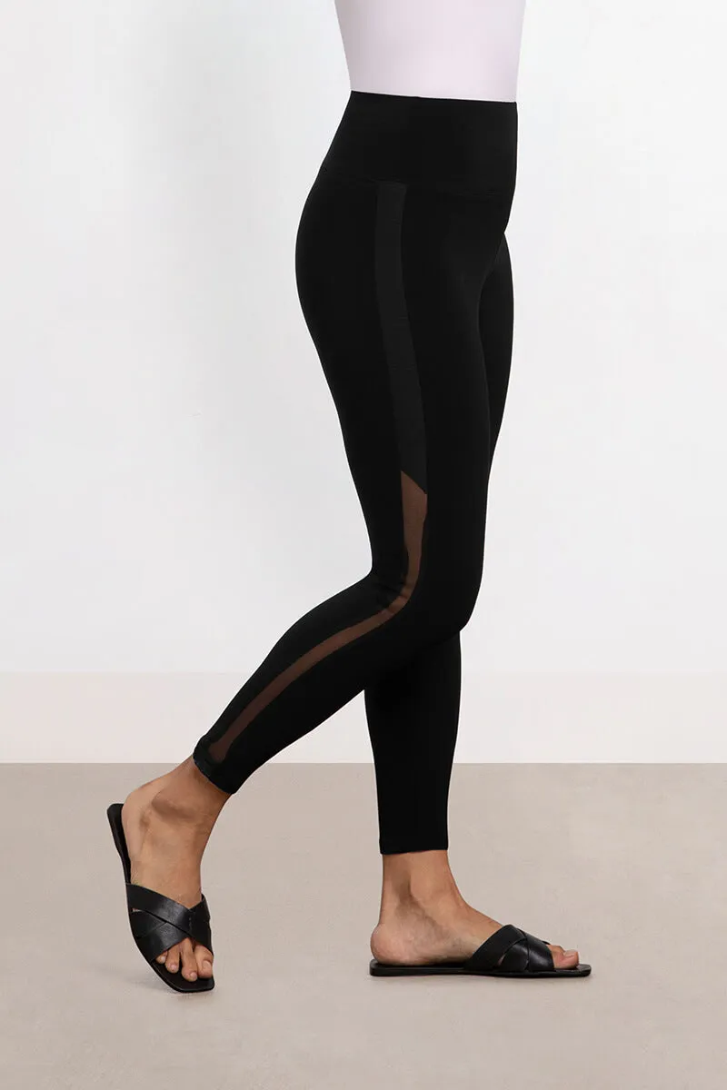 Nu Tuxedo Legging with Mesh | Black