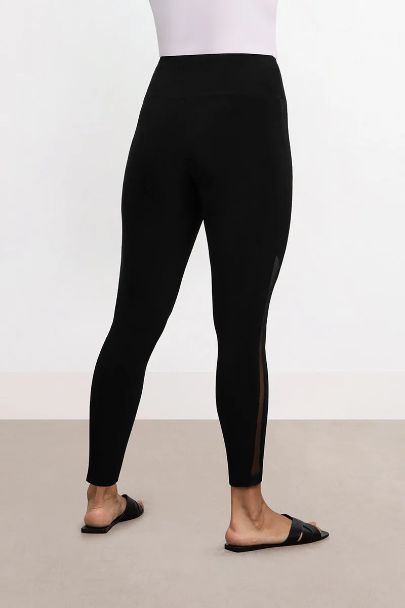 Nu Tuxedo Legging with Mesh | Black