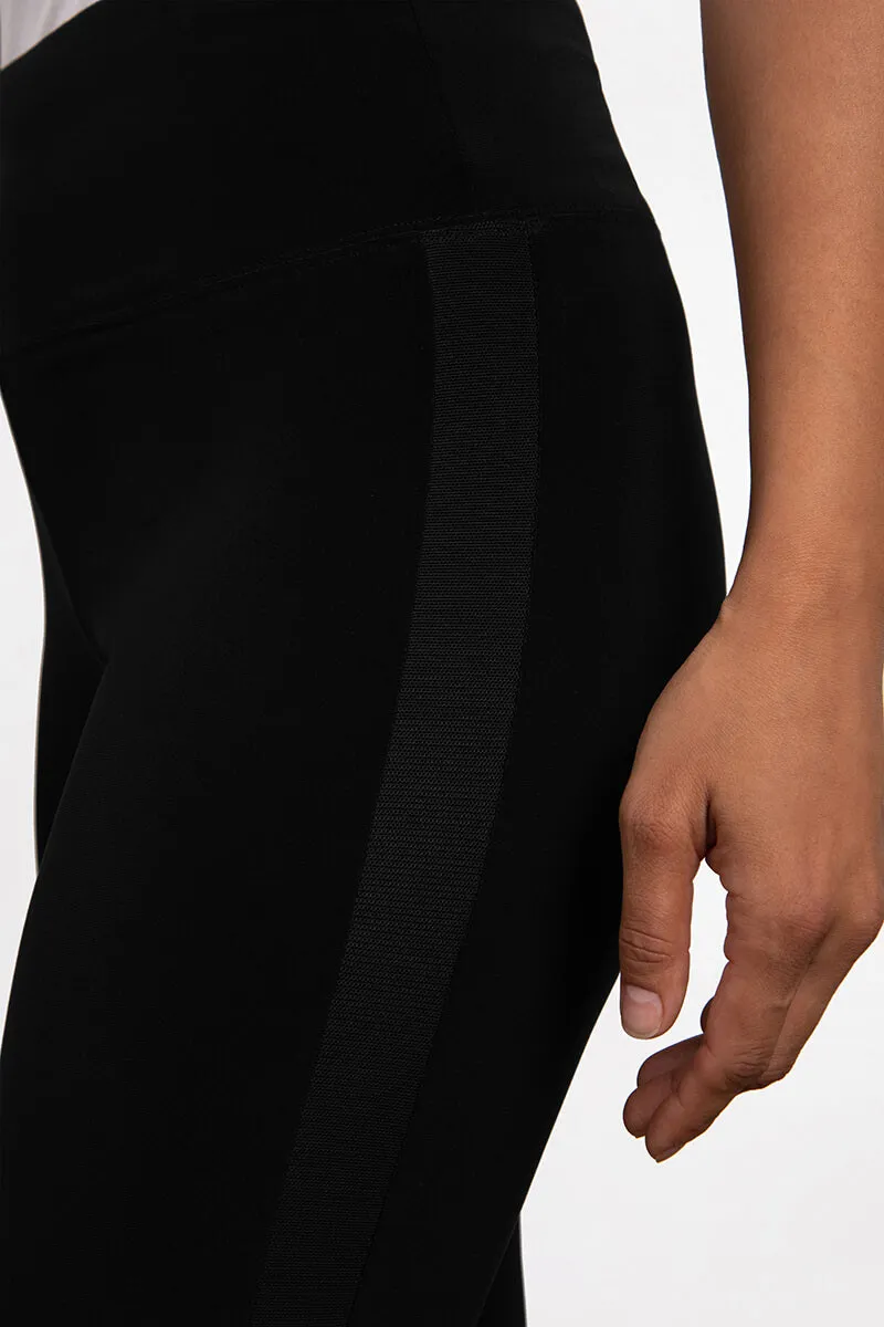 Nu Tuxedo Legging with Mesh | Black