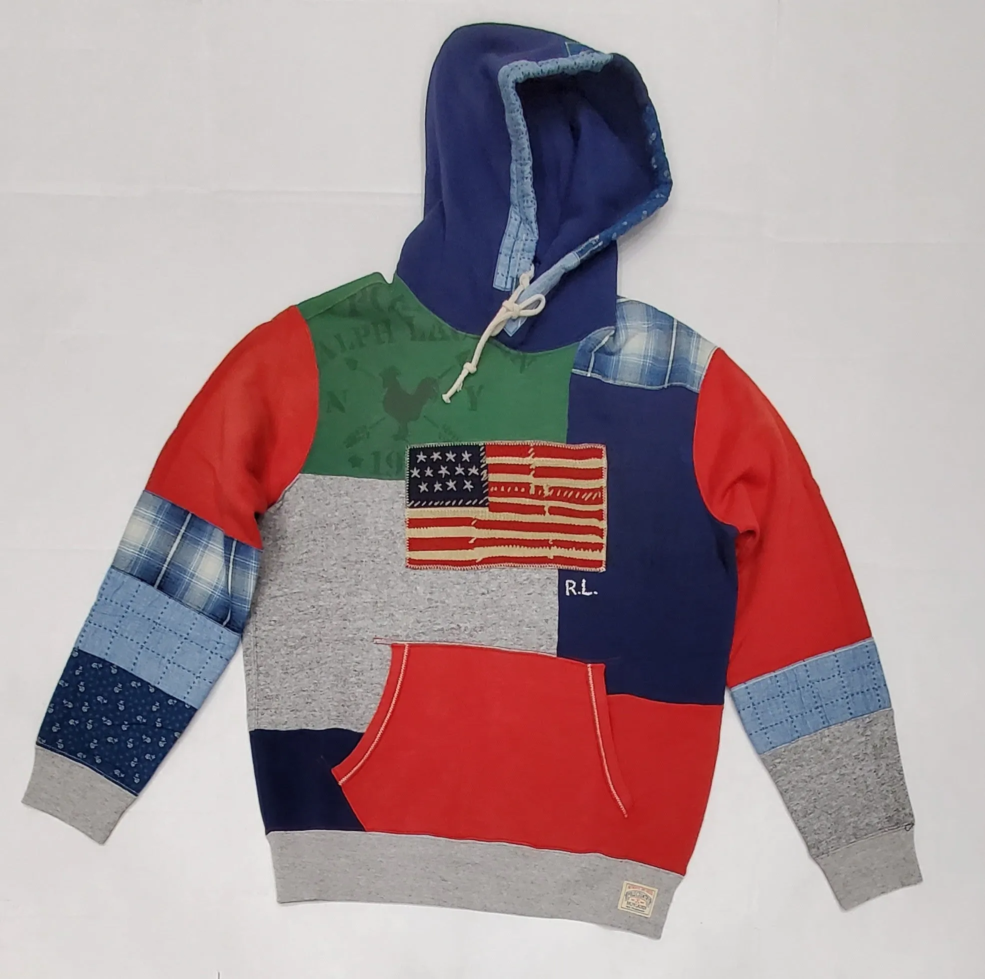 Nwt  Polo Ralph Lauren Flag Patchwork Hoodie