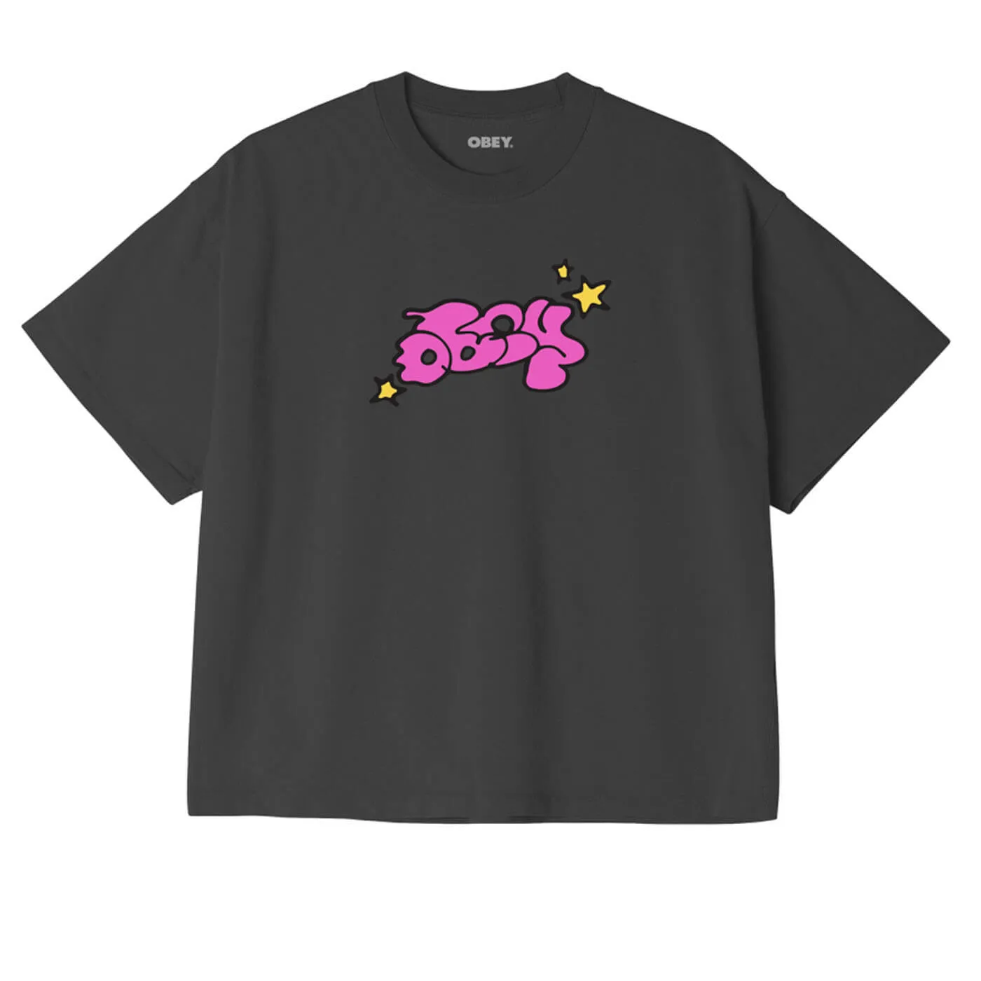 Obey Bubble And Stars Custom Crop T-Shirt | Obey Clothing UK