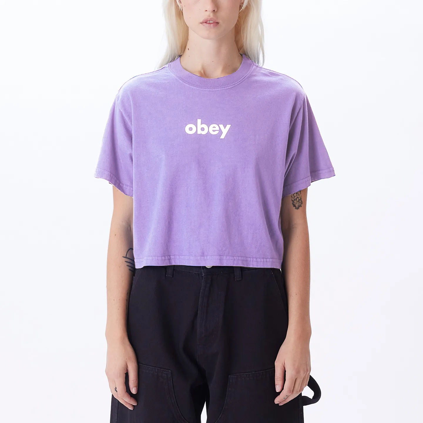 Obey Lower Case 2 Weekend Crop T-Shirt | Obey Clothing UK