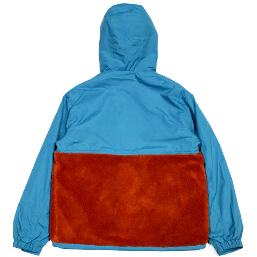 OBEY SPLITS SHERPA ANORAK JACKET // PURE TEAL MULTI