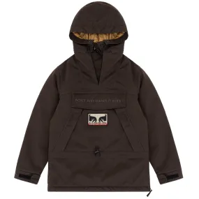 OBEY X NAPAPIJRI DONT JUST WATCH IT BURN SKIDOO JACKET // DARK BROWN