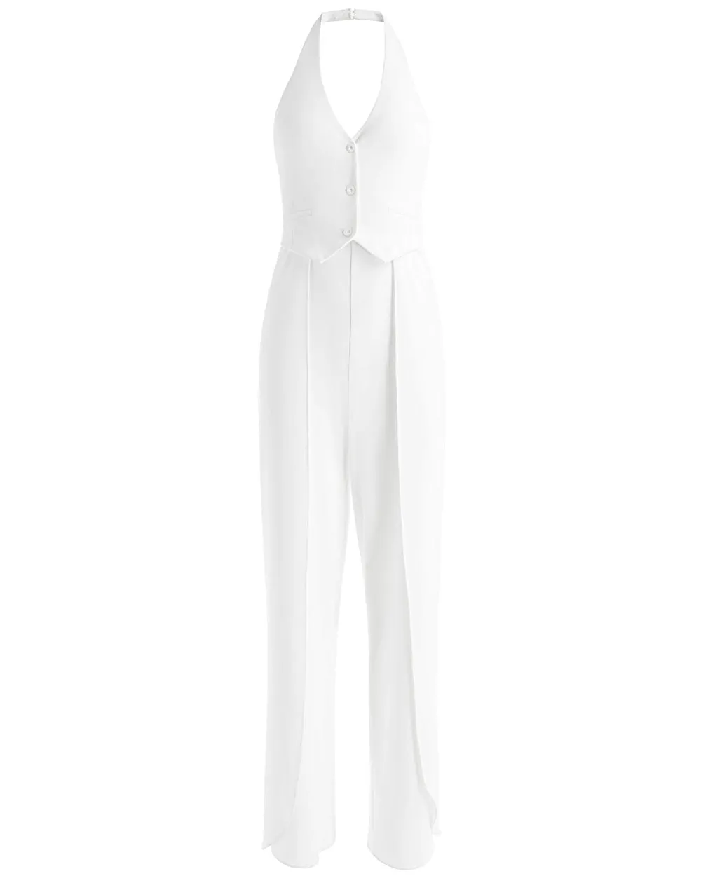 Off White Halter Neck Robin Jumpsuit