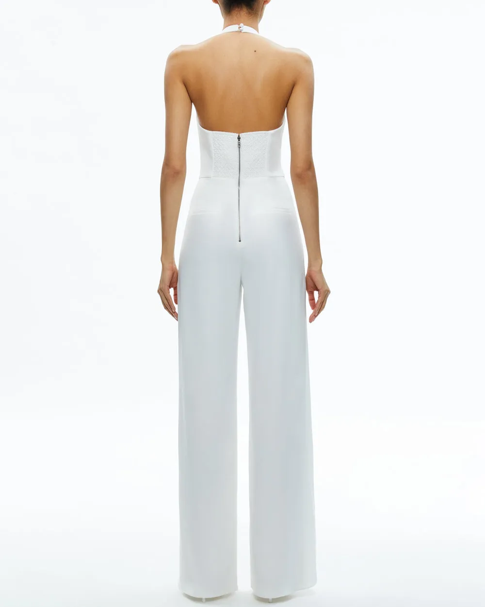 Off White Halter Neck Robin Jumpsuit