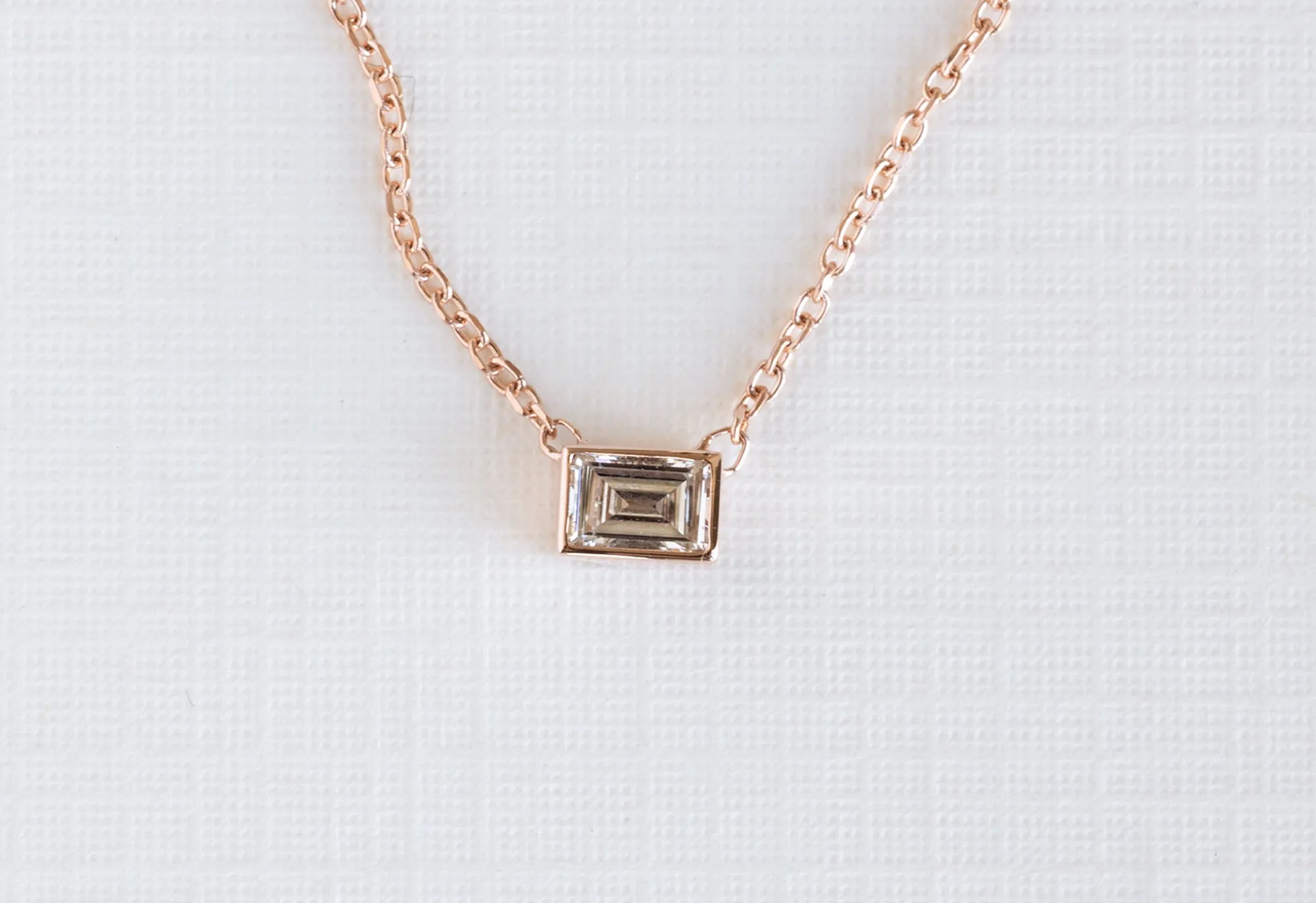 One of a Kind Custom Geometric White Diamond Necklace