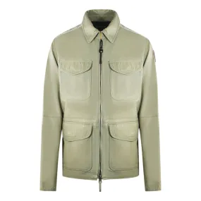 Parajumpers Truman Leather London Fog Beige Leather Jacket