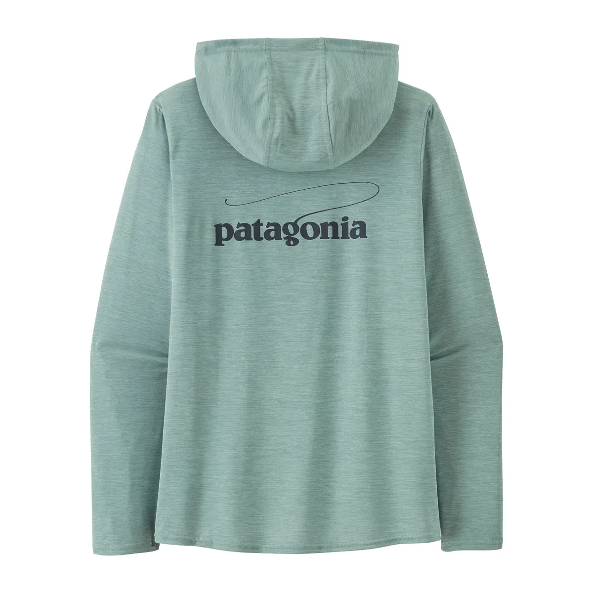 Patagonia Womens Cap Cool Daily Graphic Hoody Casting Logo: Thermal Blue X-Dye