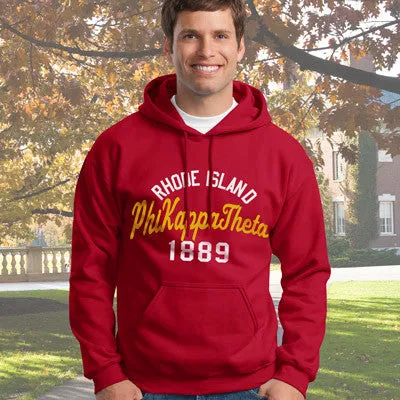 Phi Kappa Theta State and Date Printed Hoody - Gildan 18500 - CAD