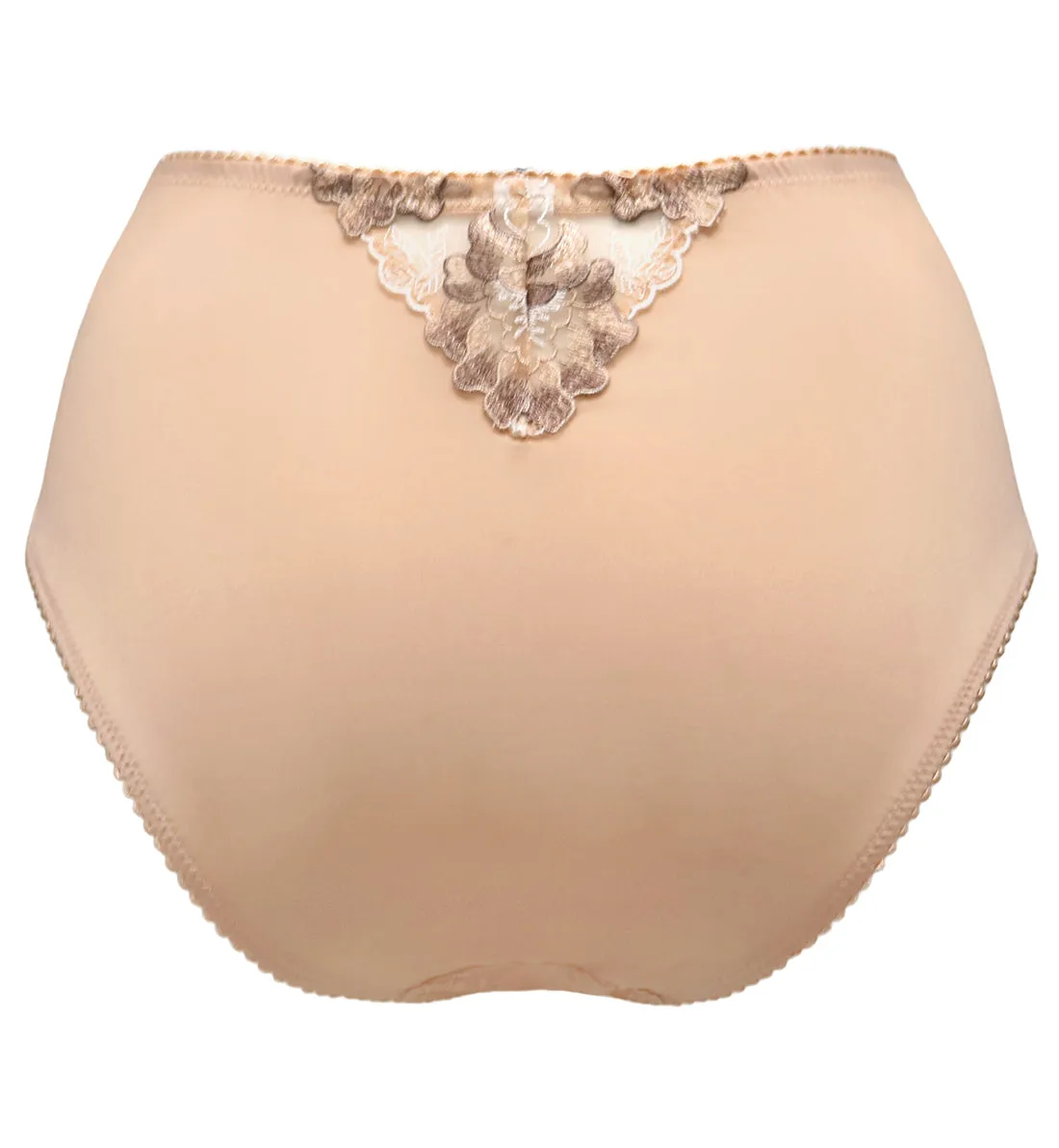 Pour Moi Sofia Lace Embroidered Deep Brief (3834) - Latte