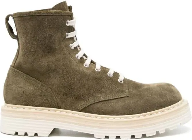 Premiata suede combat boots Green