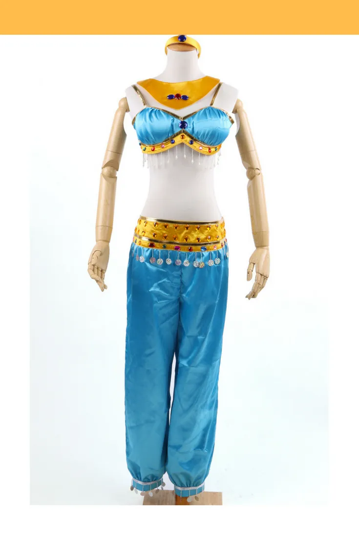 Princess Jasmine Aladdin Satin With Tassel Gems Cosplay Costume